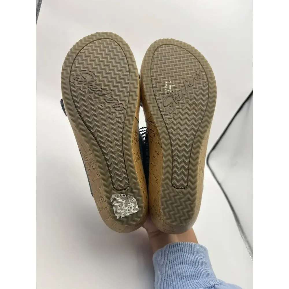 Skechers Beverly High Blue Wedges Women Size 6